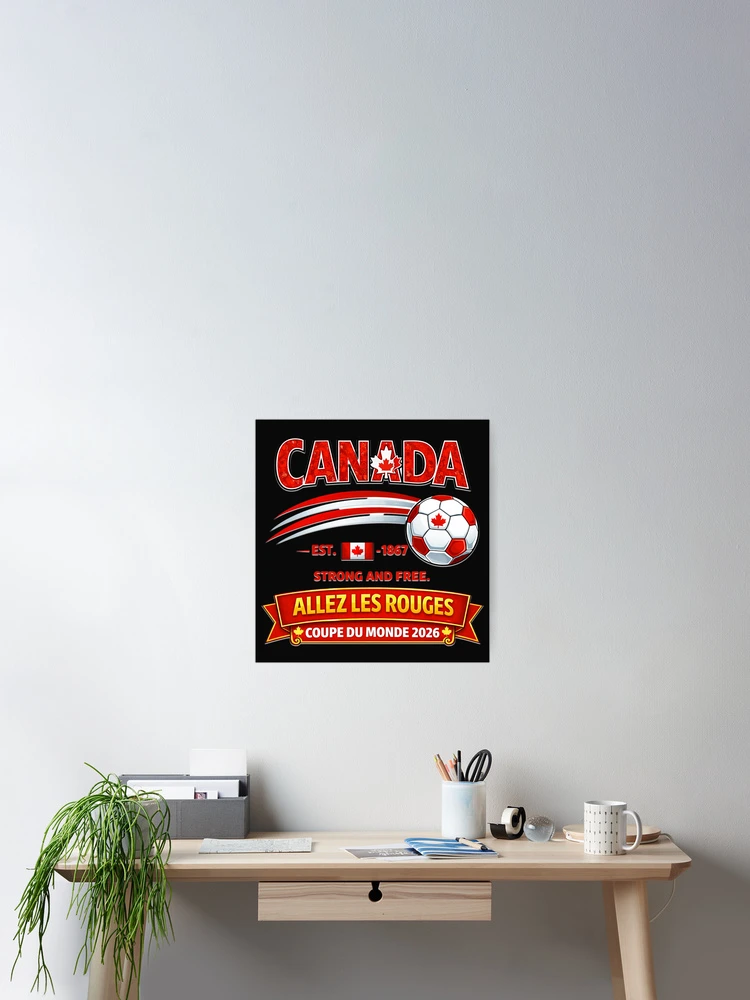 Thumbnail 2 of 3, Poster, Allez Les Rouges Red White Supporter 2026 designed and sold by Tsugraf Designs.