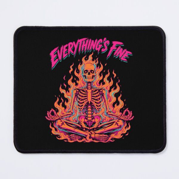 Item preview, Everything’s Fine Flaming Skeleton Meditation designed and sold by Victor Shadehorn.