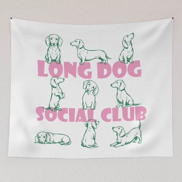 Item preview, Long Dog Social Club Dachshund Illustration designed and sold by The Dog Club.