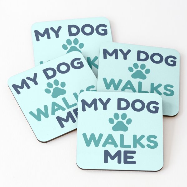 Item preview, My Dog Walks Me Funny Minimalist Paw Print Blue designed and sold by ShirtRemarks.