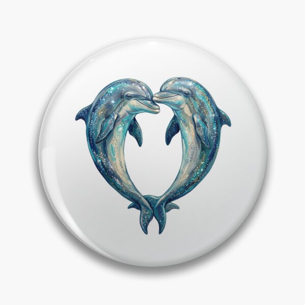 Item preview, Two Dolphins Heart Shape Bottlenose Dolphin Couple Romantic Ocean designed and sold by SOUFIANE1991.