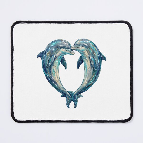 Item preview, Two Dolphins Heart Shape Bottlenose Dolphin Couple Romantic Ocean designed and sold by SOUFIANE1991.