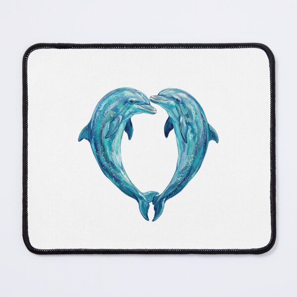 Item preview, Two Dolphins Heart Shape Bottlenose Dolphin Couple Romantic Ocean designed and sold by SOUFIANE1991.