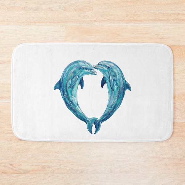 Item preview, Two Dolphins Heart Shape Bottlenose Dolphin Couple Romantic Ocean designed and sold by SOUFIANE1991.