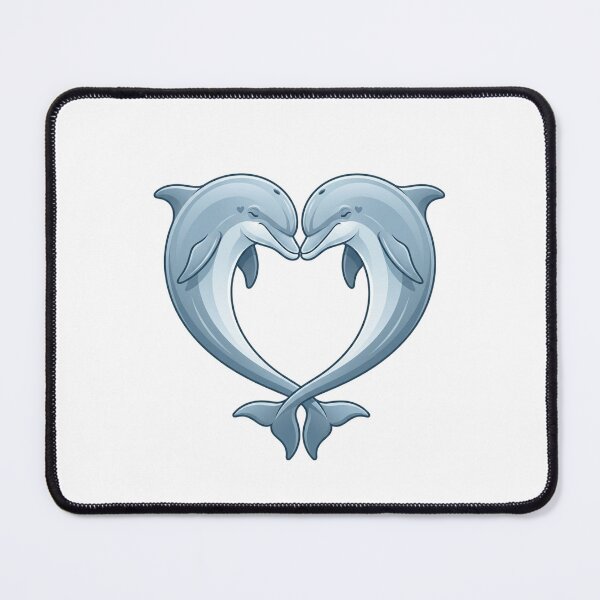 Item preview, Two Dolphins Heart Shape Bottlenose Dolphin Couple Romantic Ocean designed and sold by SOUFIANE1991.