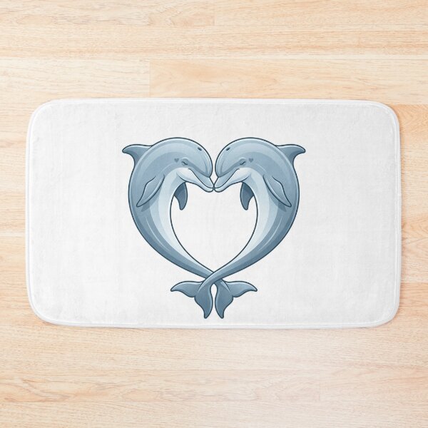 Item preview, Two Dolphins Heart Shape Bottlenose Dolphin Couple Romantic Ocean designed and sold by SOUFIANE1991.