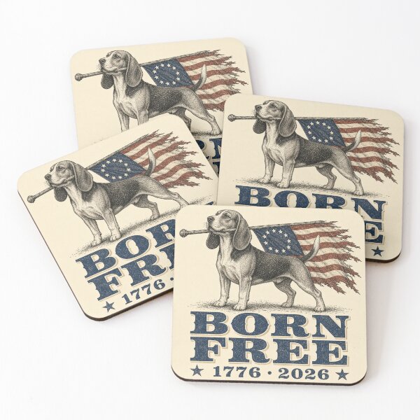 Item preview, Born Free: 1776–2026 The Patriot Beagle Freedom's Best Friend Born Free, Proudly American designed and sold by Marketflowcreation .