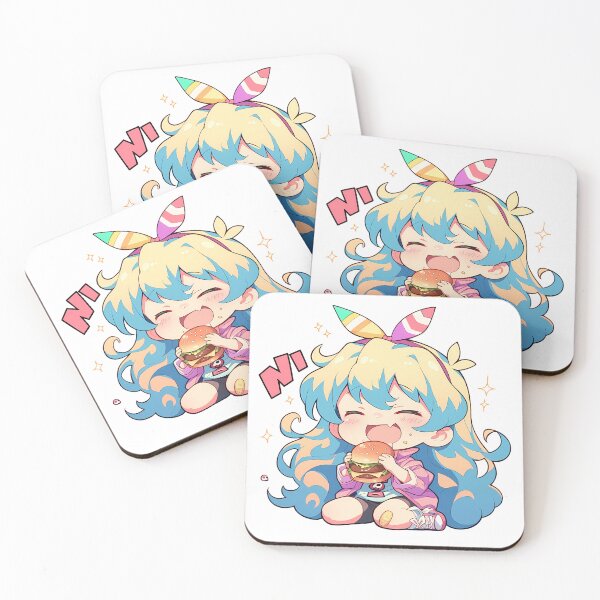 Item preview, Nia Teppelin Niateppelin Gurren Lagann Chibi Kawaii Burger Anime Girl Joyful Bright Charm designed and sold by earlobejerk.