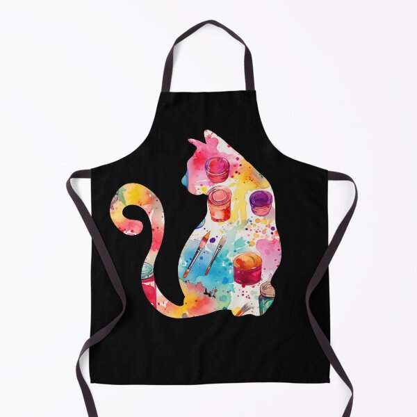 Item preview, Silhouette of a watercolor cat designed and sold by MyMerryMary.