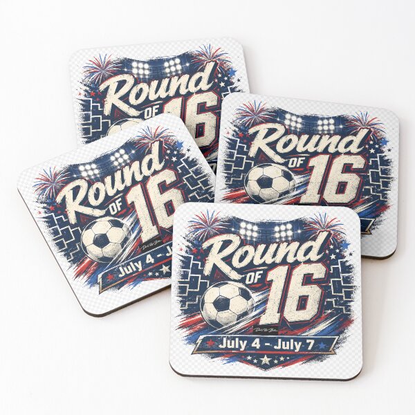 Item preview, Round of 16 July 4–7 – Soccer Knockout Stage Design designed and sold by MySheetMusicArt.