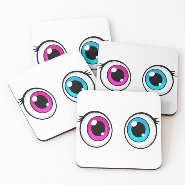 Item preview, Cute Big Cartoon Eyes Pink and Blue Graphic designed and sold by rich-moda.
