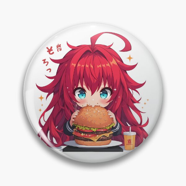 Item preview, Rias Gremory High School Dxd Anime Girl Kawaii Chibi Burger Sparkle Fantasy designed and sold by earlobejerk.
