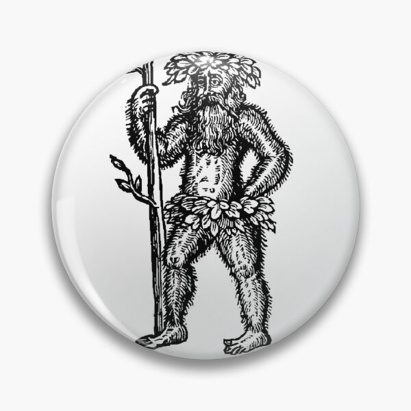 Item preview, Medieval Wild Man — 1810 Woodcut Historical Illustration (BLACK) designed and sold by Mustang Mercantile.