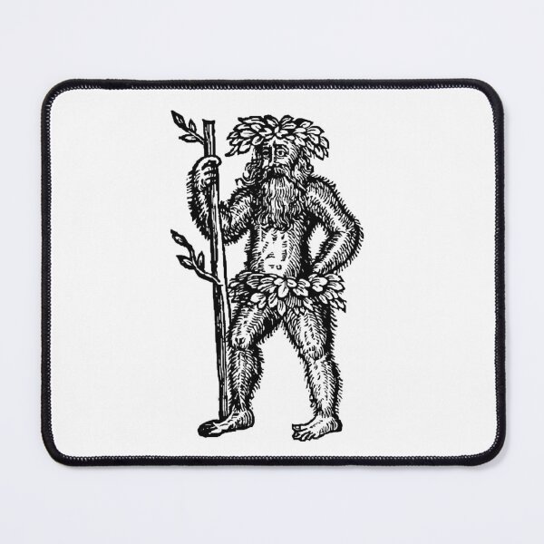 Item preview, Medieval Wild Man — 1810 Woodcut Historical Illustration (BLACK) designed and sold by Mustang Mercantile.