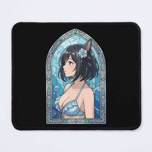 Item preview, Eishin Flash Uma Musume Aqua Stained Glass Portrait designed and sold by mildaclairmo.