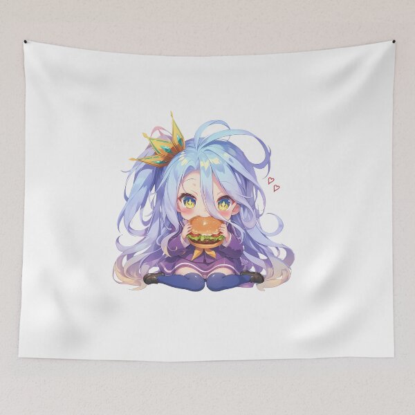Artikelvorschau, Shiro No Game No Life Anime-Mädchen Kawaii Chibi Burger Pastell Fantasy entworfen und verkauft von earlobejerk.