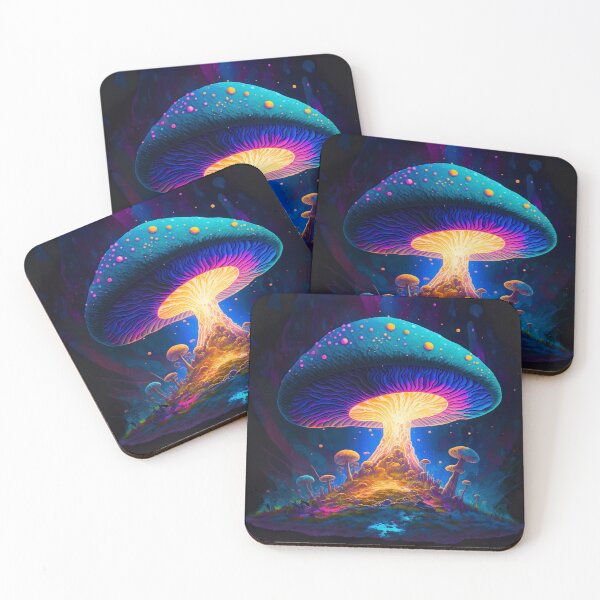 Item preview, Mushroom Digital Wall Art | Shroom Poster | Glowing Mushroom Art | Dark Enchanted Decor designed and sold by codeslinger.