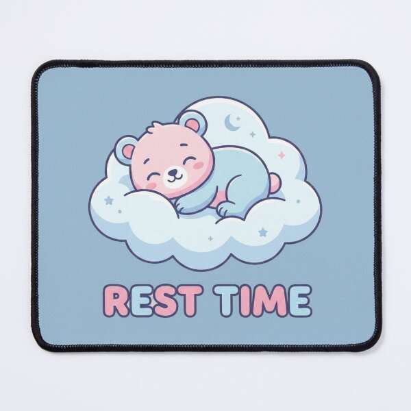 Item preview, Rest Time | Cute Sleeping Bear on a Cloud Illustration designed and sold by morning sun.