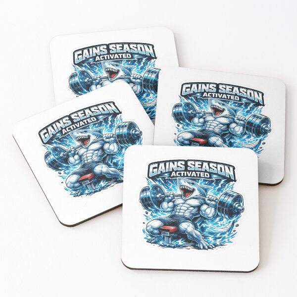 Item preview, Gains Season Activated - Funny Gym Shark Bodybuilding designed and sold by Digistore1221.