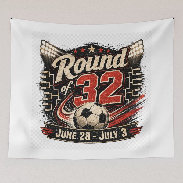 Item preview, Round of 32 June 28–July 3 – Soccer Knockout Stage Design designed and sold by MySheetMusicArt.