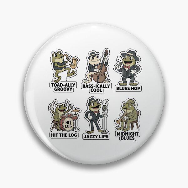 Item preview, Vintage Frog Jazz Sticker Pack - Retro Music & Saxophone Puns designed and sold by SimpleP.