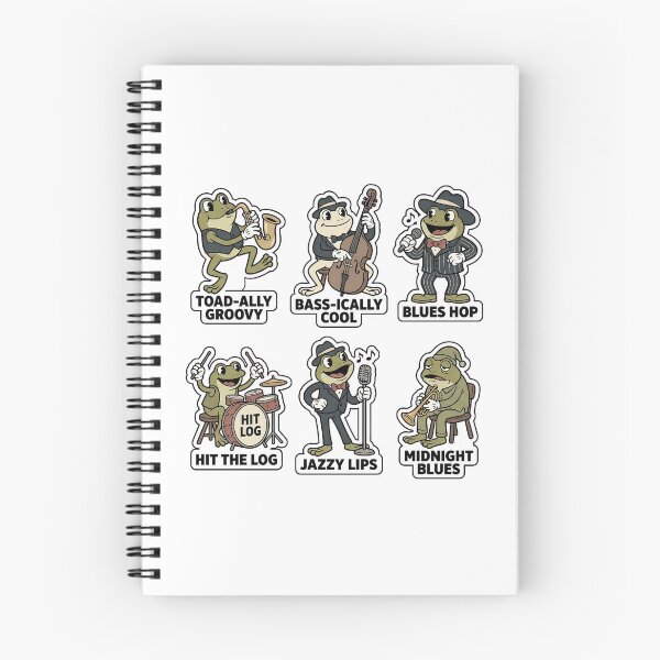 Item preview, Vintage Frog Jazz Sticker Pack - Retro Music & Saxophone Puns designed and sold by SimpleP.