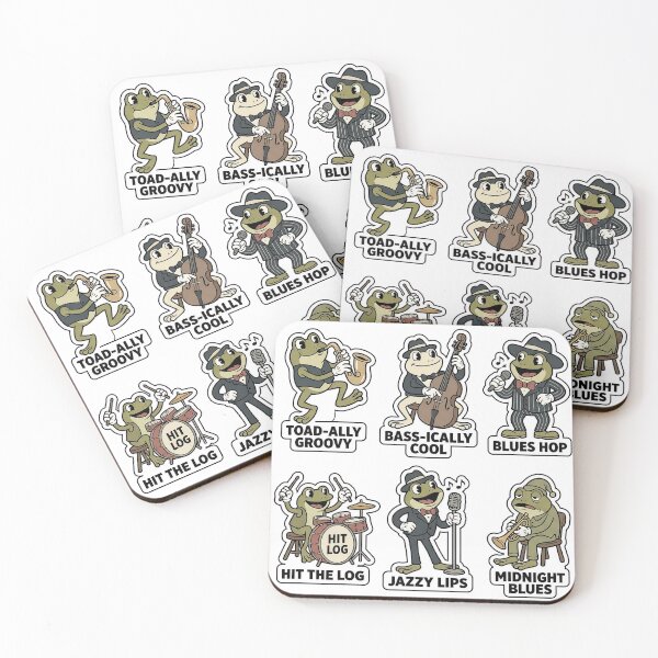 Item preview, Vintage Frog Jazz Sticker Pack - Retro Music & Saxophone Puns designed and sold by SimpleP.