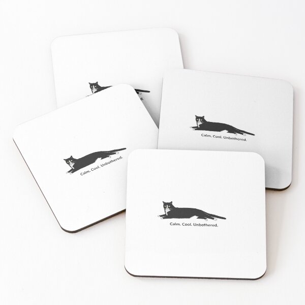 Item preview, Calm Cat Unbothered Lounge – Minimalist Tuxedo Cat Design designed and sold by CrystalCat777.