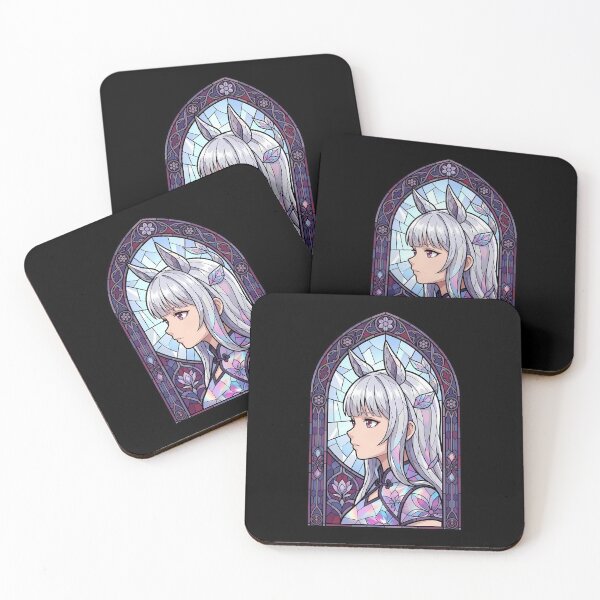 Item preview, Gold Ship Uma Musume Crystal Stained Glass Floral Profile designed and sold by mildaclairmo.