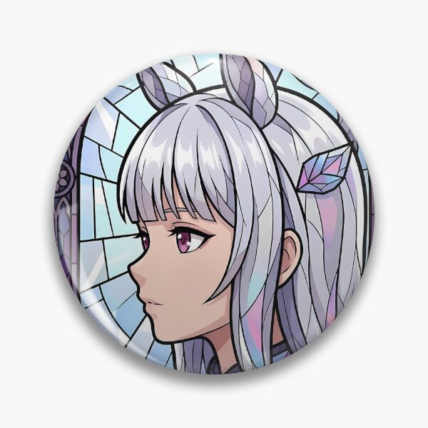 Item preview, Gold Ship Uma Musume Crystal Stained Glass Floral Profile designed and sold by mildaclairmo.