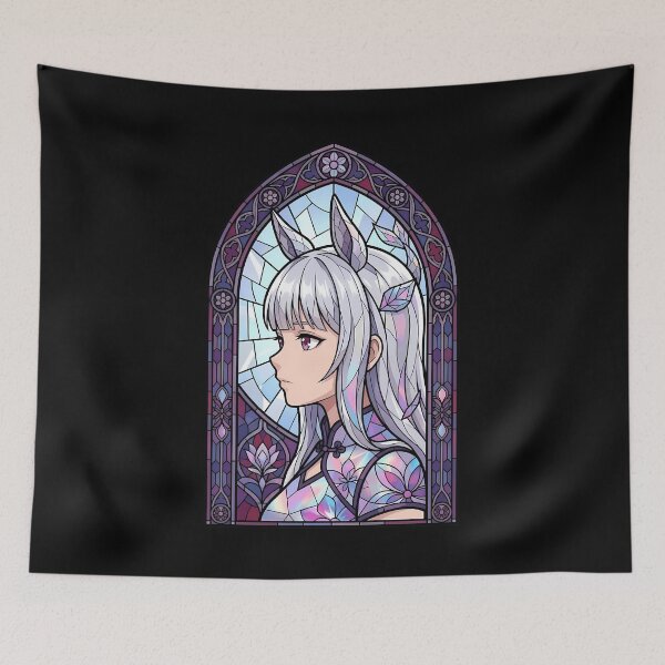Item preview, Gold Ship Uma Musume Crystal Stained Glass Floral Profile designed and sold by mildaclairmo.