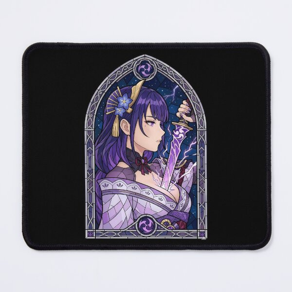 Item preview, Raiden Shogun Genshin Impact Electro Blade Stained Glass designed and sold by mildaclairmo.