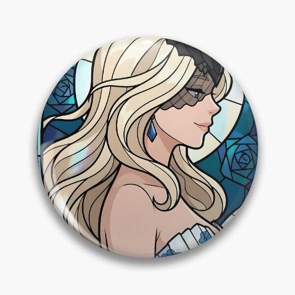 Item preview, Signora Genshin Impact Elegant Blue Rose Stained Glass designed and sold by mildaclairmo.