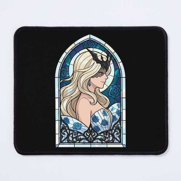 Item preview, Signora Genshin Impact Elegant Blue Rose Stained Glass designed and sold by mildaclairmo.