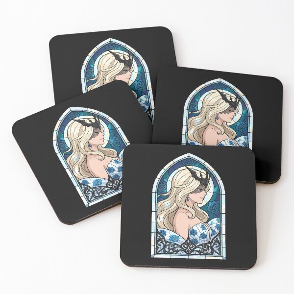Item preview, Signora Genshin Impact Elegant Blue Rose Stained Glass designed and sold by mildaclairmo.
