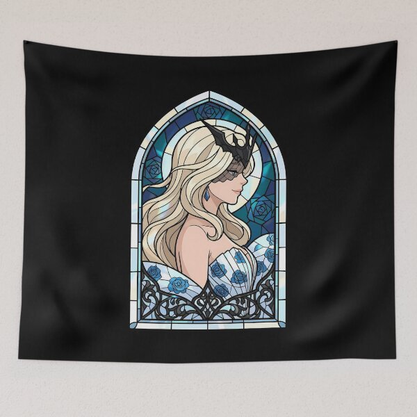 Item preview, Signora Genshin Impact Elegant Blue Rose Stained Glass designed and sold by mildaclairmo.