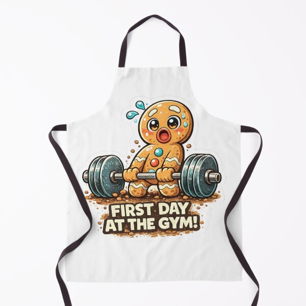 Item preview, First Day at the Gym - Funny Gingerbread Man Workout designed and sold by Digistore1221.