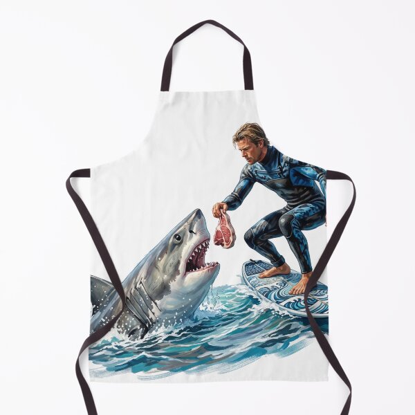 Item preview, Surfer Feeding Great White Shark Meat Realistic Art designed and sold by rich-moda.