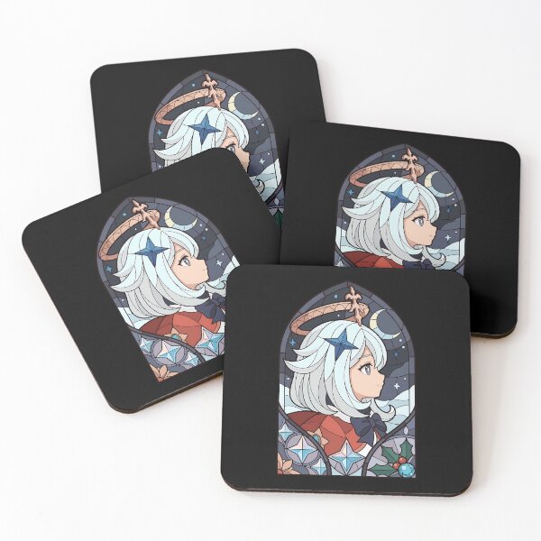Item preview, Paimon Genshin Impact Cute Moonlit Stained Glass designed and sold by mildaclairmo.