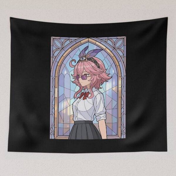 Item preview, Dori Genshin Impact Stained Glass Pink Hair Merchant Vibes designed and sold by mildaclairmo.
