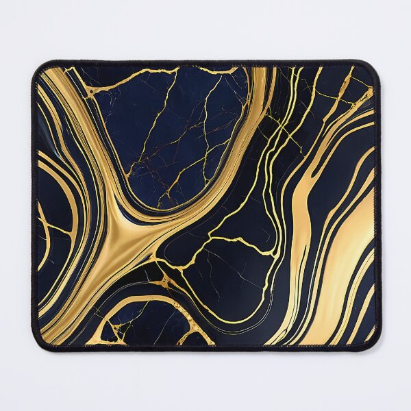 Item preview, Luxury Liquid Gold Navy Blue Marble Desk Mat Pattern designed and sold by CuteSlothWorld.