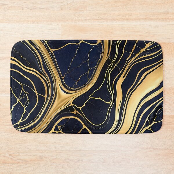Item preview, Luxury Liquid Gold Navy Blue Marble Desk Mat Pattern designed and sold by CuteSlothWorld.