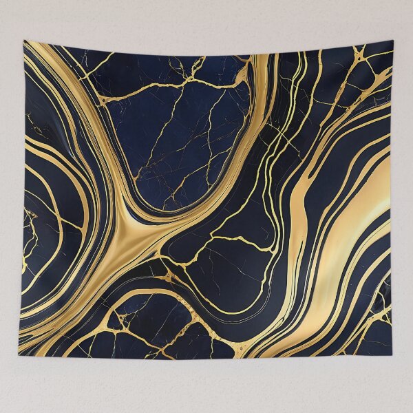 Item preview, Luxury Liquid Gold Navy Blue Marble Desk Mat Pattern designed and sold by CuteSlothWorld.