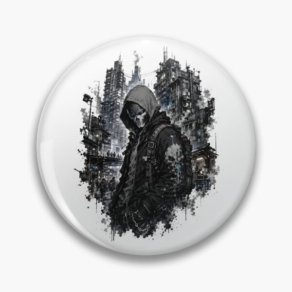 Item preview, Cyberpunk Masked Rogue Urban Dystopia Blue designed and sold by Artmares.
