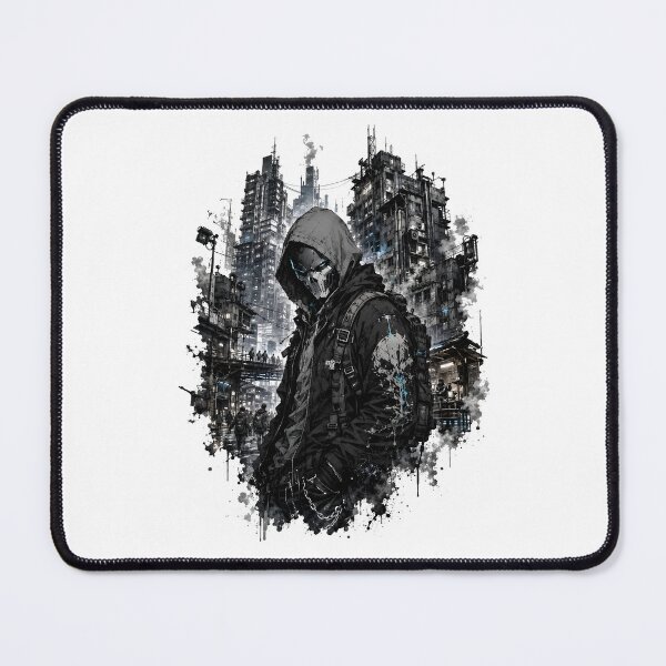 Item preview, Cyberpunk Masked Rogue Urban Dystopia Blue designed and sold by Artmares.