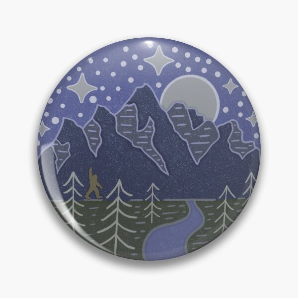 Item preview, Bigfoot Under the Stars Cryptid Mountain Night Scene designed and sold by Whimsy Moth .