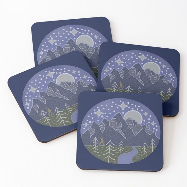Item preview, Bigfoot Under the Stars Cryptid Mountain Night Scene designed and sold by Whimsy Moth .