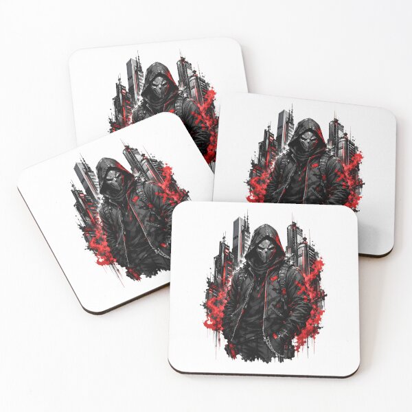 Item preview, Cyberpunk Masked Rogue Red Neon City designed and sold by Artmares.