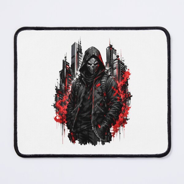 Item preview, Cyberpunk Masked Rogue Red Neon City designed and sold by Artmares.