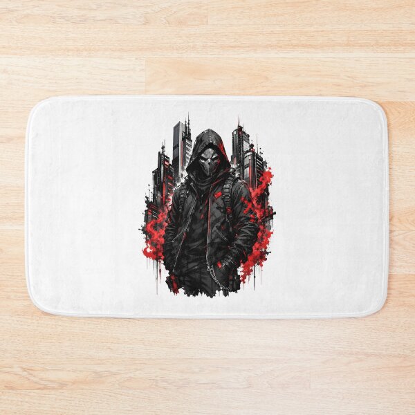 Item preview, Cyberpunk Masked Rogue Red Neon City designed and sold by Artmares.